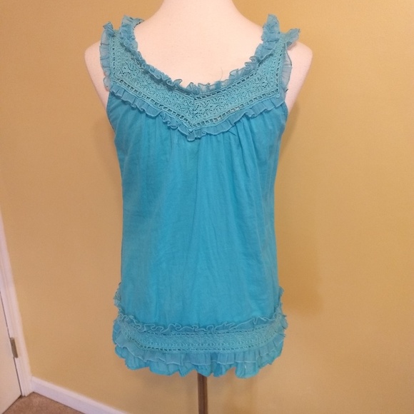 Geri C NY vtg  lace ruffle top shirt sz small *I - Picture 4 of 5